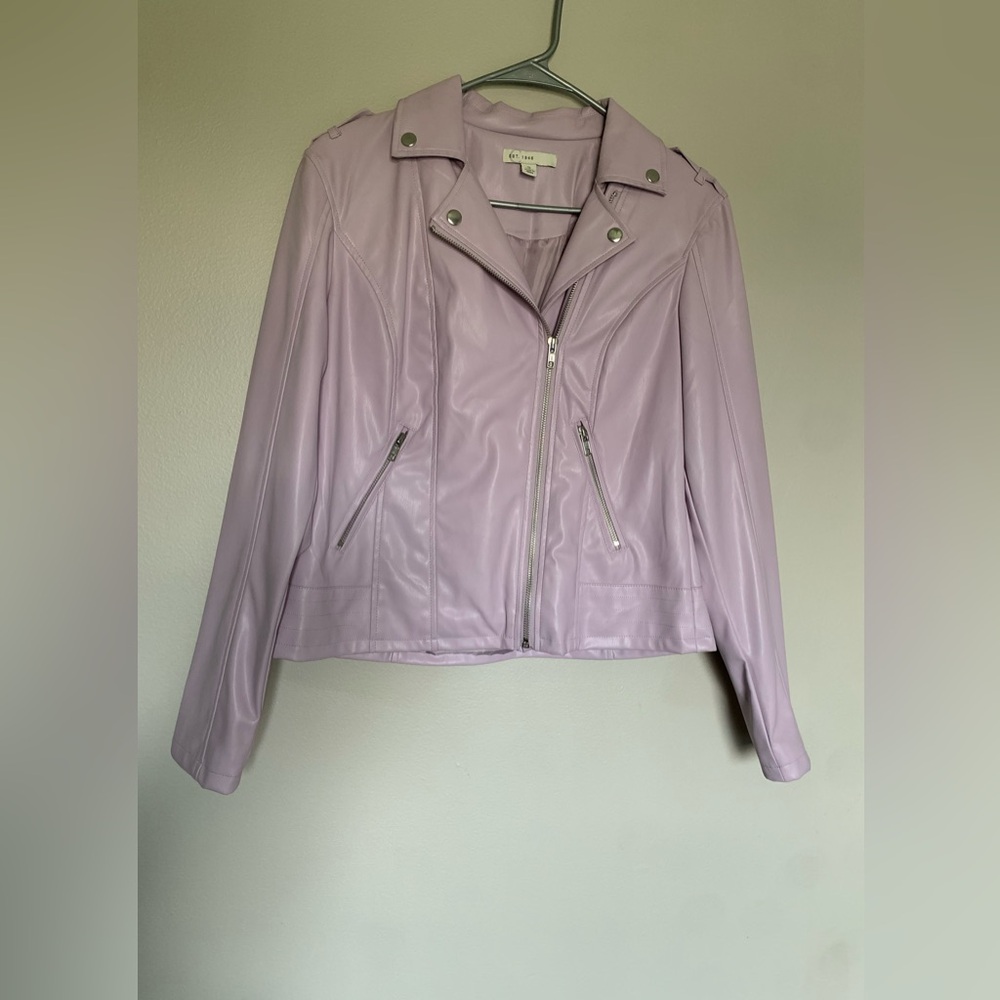 Cato Women's Lavender Faux Leather Jacket